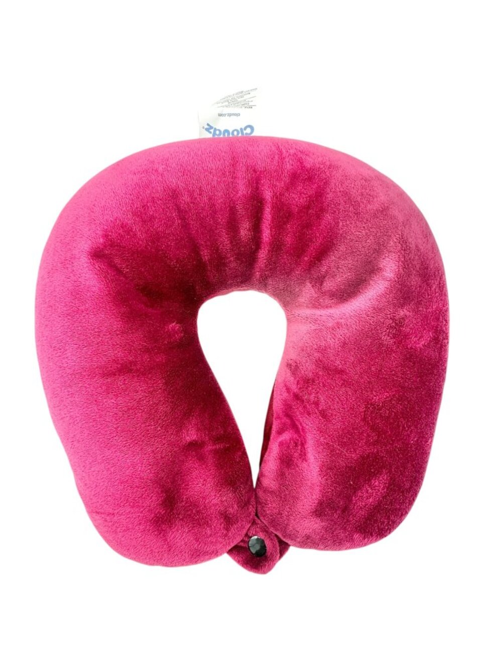 Cloudz Travel Neck Pillow Snap Closure Maroon Soft Plush Lightweight Bead Fill